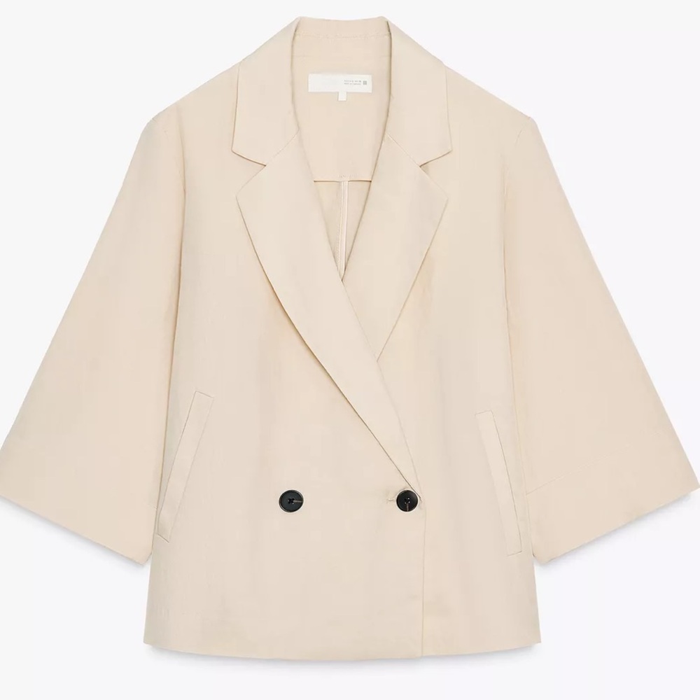 ZARA double breasted french sleeve blazer